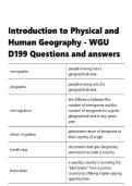 Introduction to Physical and Human Geography &vert; WGU D199 &vert; Questions and answers