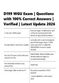 D199 &vert; WGU Exam  &vert; Questions with 100- Correct Answers &vert; Verified Latest Update 2026  &vert; GUARANTEED SUCCESS