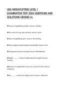 USA WEIGHTLIFTING LEVEL 1&NewLine;EXAMINATION TEST 2026 QUESTIONS AND&NewLine;SOLUTIONS GRADED A&plus;