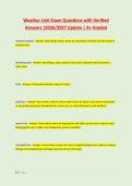 Weather Unit Exam Questions with Verified &NewLine;Answers &vert;2026&sol;2027 Update &vert; A&plus; Graded 