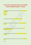 Fire Instructor 1 Final Exam Questions with Verified &NewLine;Answers &vert;2026&sol;2027 Update &vert; A&plus; Graded&NewLine;&NewLine;
