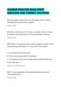 USAREUR PRACTICE EXAM SCRIPT&NewLine;QUESTIONS AND CORRECT SOLUTIONS&NewLine;