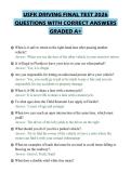 USFK DRIVING FINAL TEST 2026&NewLine;QUESTIONS WITH CORRECT ANSWERS&NewLine;GRADED A&plus;