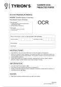 OCR A Level June 2026 Chemistry B Paper 2 Predicted Question Paper