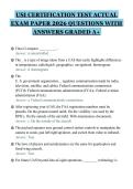 USI CERTIFICATION TEST ACTUAL&NewLine;EXAM PAPER 2026 QUESTIONS WITH&NewLine;ANSWERS GRADED A&plus;&NewLine;