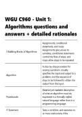 WGU C960 - Unit 1 Algorithms questions and answers &plus; detailed rationales&period;