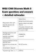 WGU C960 Discrete Math II Exam questions and answers &plus; detailed rationales&period;