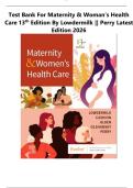 Test Bank For Maternity & Woman&rsquo;s Health Care 13th Edition By Lowdermilk &vert;&vert; Perry Latest Edition 2026