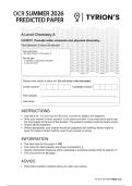 OCR A Level June 2026 Chemistry A Paper 1 Predicted Question Paper