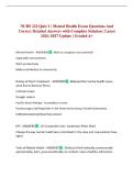 NURS 222 Quiz 1 &vert; Mental Health Exam Questions And Correct Detailed Answers with Complete Solution &vert; Latest 2026&ndash;2027 Update &vert; Graded A&plus;
