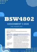 BSW4802 Assignment 3 2026 - Distinction &vert; Due August 2026