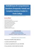 NUR208 Exam &num;1 Comprehensive Questions &lpar;Frequently Tested&rpar; and Complete Solutions Graded A&plus; - Fortis College