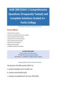 NUR 208 EXAM 1 Comprehensive Questions &lpar;Frequently Tested&rpar; and Complete Solutions Graded A&plus;  Fortis College