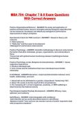 MBA 704- Chapter 7 & 8 Exam Questions With Correct Answers