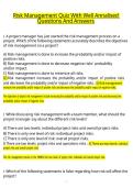 Risk Management Quiz &lpar;2026&sol;2027&rpar; &vert; Risk Management &vert; College Exam Prep &lpar;PDF&rpar;