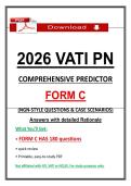 VATI PN Comprehensive Predictor Form C Exam &ndash; &lpar;2026&rpar; Actual Questions & Answers &lpar;VATI NGN Questions&rpar;