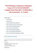 PTCB Pharmacy Technician Certification Exam ACTUAL EXAM 2026&sol;2027 &vert; Complete Exam-Style Q&A &vert; Verified Q&A &vert; Pass Guaranteed - A&plus; Graded