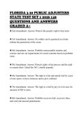 FLORIDA 3 20 PUBLIC ADJUSTERS&NewLine;STATE TEST SET 1 2026 140&NewLine;QUESTIONS AND ANSWERS&NewLine;GRADED A&plus;