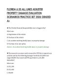 FLORIDA 6 20 ALL LINES ADJUSTER&NewLine;PROPERTY DAMAGE EVALUATION&NewLine;SCENARIOS PRACTICE SET 2026 GRADED&NewLine;A&plus;