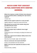 NCCCO CORE TEST 2026&sol;2027 &NewLine;ACTUAL QUESTIONS WITH VERIFIED &NewLine;ANSWERS&period; 