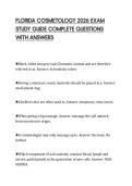 FLORIDA COSMETOLOGY 2026 EXAM&NewLine;STUDY GUIDE COMPLETE QUESTIONS&NewLine;WITH ANSWERS