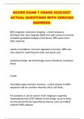 NEURO EXAM 1 USAHS 2026&sol;2027 &NewLine;ACTUAL QUESTIONS WITH VERIFIED &NewLine;ANSWERS&period;