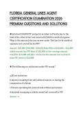 FLORIDA GENERAL LINES AGENT&NewLine;CERTIFICATION EXAMINATION 2026&NewLine;PREMIUM QUESTIONS AND SOLUTIONS