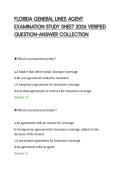 FLORIDA GENERAL LINES AGENT&NewLine;EXAMINATION STUDY SHEET 2026 VERIFIED&NewLine;QUESTION&ndash;ANSWER COLLECTION