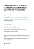 FLORIDA LAWS AND RULES LICENSING&NewLine;EXAMINATION TEST COMPREHENSIVE&NewLine;QUESTIONS AND SOLUTIONS 2026