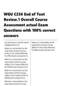WGU C236 &vert;  End of Text Review&period;1 Overall Course Assessment  &vert; actual Exam Questions with 100- correct answers &vert; GUARANTEED PASS