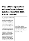 WGU C236 Compensation and Benefits Module and Quiz Questions With 100- acurate solutions&period;