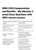 WGU C236  &vert; Compensation and Benefits - My Educator 2 actual Exam  &vert; Questions with 100- correct Answers