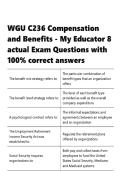 WGU C236  &vert; Compensation and Benefits - My Educator 8 actual Exam &vert;Questions with 100- correct answers