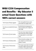 WGU C236 &vert; Compensation and Benefits - My Educator 5 actual Exam  &vert; Questions with 100- correct answers