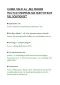 FLORIDA PUBLIC ALL LINES ADJUSTER&NewLine;PRACTICE EVALUATION 2026 QUESTION BANK&NewLine;FULL SOLUTION SET