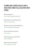 FLORIDA REAL ESTATE EXAM Q AND A&NewLine;2026 STUDY SHEET FULL SOLUTION VIEW&NewLine;AHEAD