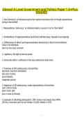 Edexcel A Level Government and Politics Paper 1 A&plus;Plus &NewLine;GRADED 