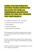 FLORIDA STATE FIRE INSTRUCTOR 3&NewLine;ADVANCED TRAINING CERTIFICATION&NewLine;EVALUATION TEST PAPER 2026&NewLine;COMPREHENSIVE QUESTIONS WITH&NewLine;VERIFIED SOLUTIONS WELL ORGANIZED&NewLine;STUDY GUIDE GRADED A&plus;
