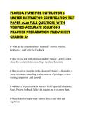 FLORIDA STATE FIRE INSTRUCTOR 3&NewLine;MASTER INSTRUCTOR CERTIFICATION TEST&NewLine;PAPER 2026 FULL QUESTIONS WITH&NewLine;VERIFIED ACCURATE SOLUTIONS&NewLine;PRACTICE PREPARATION STUDY SHEET&NewLine;GRADED A&plus;