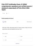 FOA CFOT Certification Exam v11 &lpar;2026&rpar; comprehensive questions and verified answers &lpar; detailed & elaborated&rpar; ACTUAL EXAM 2026 TEST&excl;&excl;