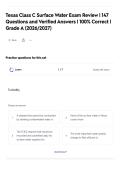 Texas Class C Surface Water Exam Review &vert; 147 Questions and Verified Answers &vert; 100&percnt; Correct &vert; Grade A &lpar;2026&sol;2027&rpar;