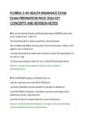 FLORIDA 2-40 HEALTH INSURANCE EXAM&NewLine;EXAM PREPARATION PACK 2026 KEY&NewLine;CONCEPTS AND REVISION NOTES