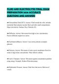 FLUID AND ELECTROLYTES FINAL EXAM&NewLine;PREPARATION 2026 ACCURATE&NewLine;QUESTIONS AND ANSWERS