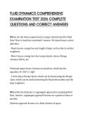 FLUID DYNAMICS COMPREHENSIVE&NewLine;EXAMINATION TEST 2026 COMPLETE&NewLine;QUESTIONS AND CORRECT ANSWERS