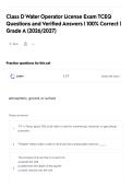 Class D Water Operator License Exam TCEQ  Questions and Verified Answers &vert; 100&percnt; Correct &vert; Grade A &lpar;2026&sol;2027&rpar;