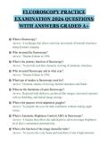 FLUOROSCOPY PRACTICE&NewLine;EXAMINATION 2026 QUESTIONS&NewLine;WITH ANSWERS GRADED A&plus;