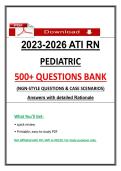 ATI RN Pediatric Questions Bank &ndash; &lpar;2023&ndash;2026&rpar; Actual Questions & Answers &lpar;ATI Pediatric NGN Questions&rpar;
