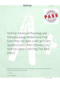 NUR 631 Advanced Physiology and &NewLine;Pathophysiology Midterm and Final &NewLine;Exam Prep Test Bank 3 with 350 Exam &NewLine;Questions and Correct Answers&sol; GCU &NewLine;NUR 631 Latest Exam Prep Test Bank &NewLine;&lpar;New&excl;&rpar; 