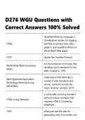 WGU D276 &vert; Web Development Foundations Exam  &vert;Questions with Correct Answers 100&percnt; Solved