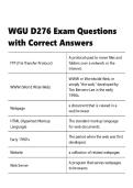 WGU D276 Exam Questions with Correct Answers